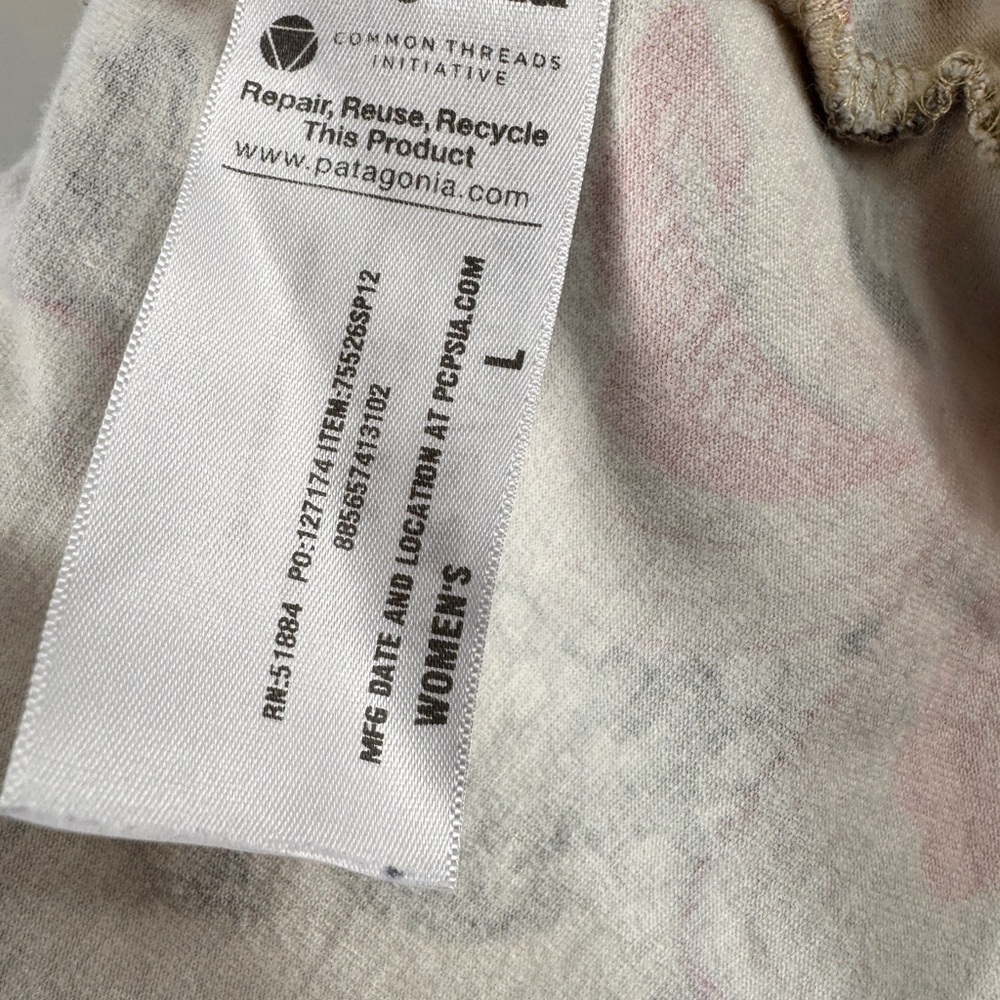 Patagonia Size Large Retro Floral Margot Dress Sleeveless Organic Cotton V Neck - Picture 6 of 7